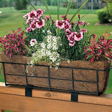 flower box for metal railing|flower box holders for railings.